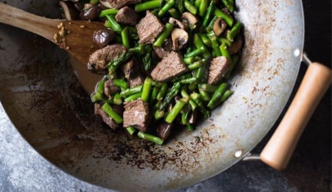 Beef Stir Fry with Mushrooms and Asparagus